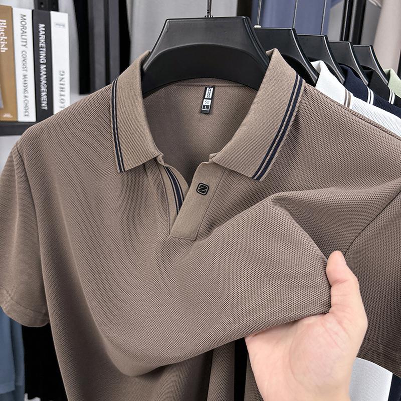 High End Brand Quality Men's Polo Shirt Simple Solid Color Short Sleeve Summer Lapel T-Shirt Business Classic Casual Menswear