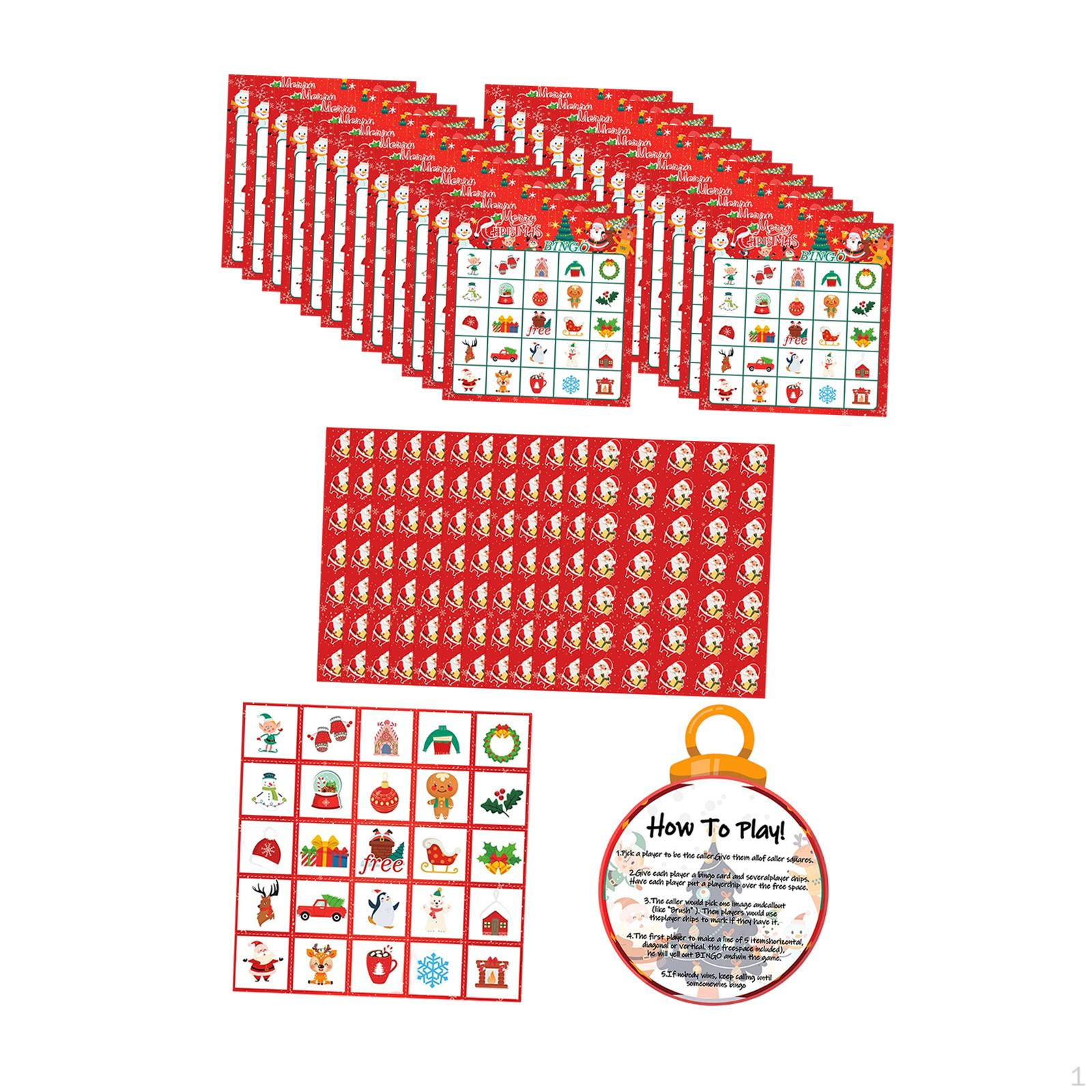 

Набор карточек для игры в рождественское бинго, настольные игры, шарады, веселые для детской вечеринки, зимняя тематика