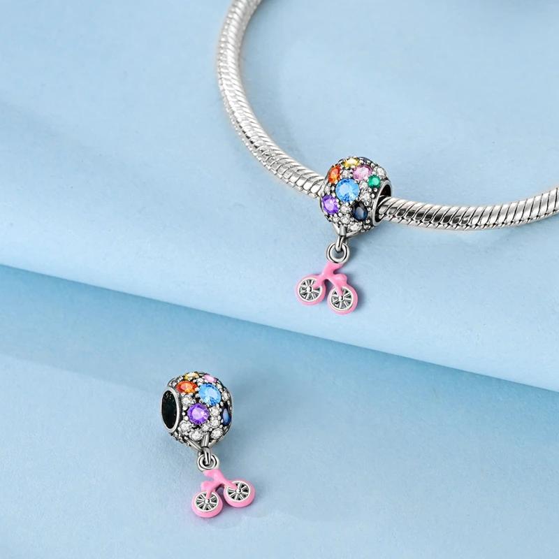 Charm Bead Charms Romantic Balloon Bike Motorcycle Locomotive Copper Bead Charms Pendant Authentic Bracelets Women Do It Yourself Jewellery Making Gif