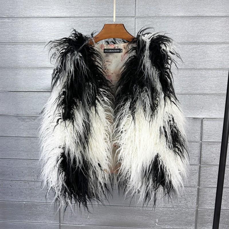 2026 Womens Faux Fur Vest Warm Sleeveless Jacket Street Style Winter Coat
