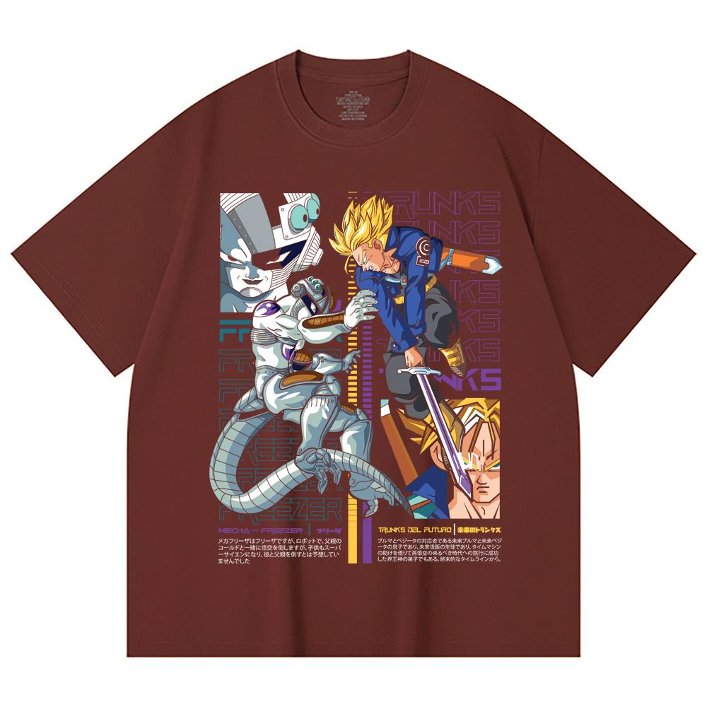 230 Gsm 100% Cotton Dragon Ball V50 Trunks Freeza Print Unisex Heavy Cotton T Shirt
