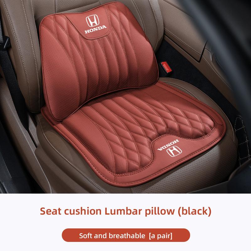 Nappa Leather Car Seat Cover Four Season Cushion Lumbar Pillow For Honda Civic Accord Fit Jazz Pilot CRV Odyssey Passport City JS1