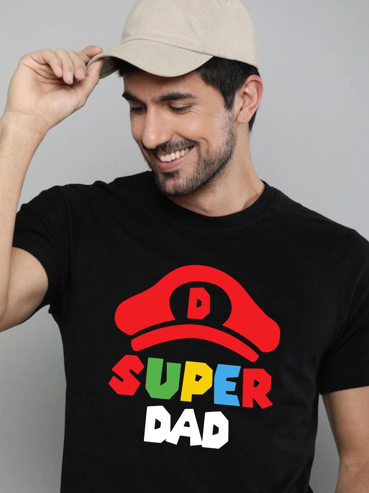 Super Dad T Shirt Birthday Present For Husband Fatherhood Graphic Printed Top S