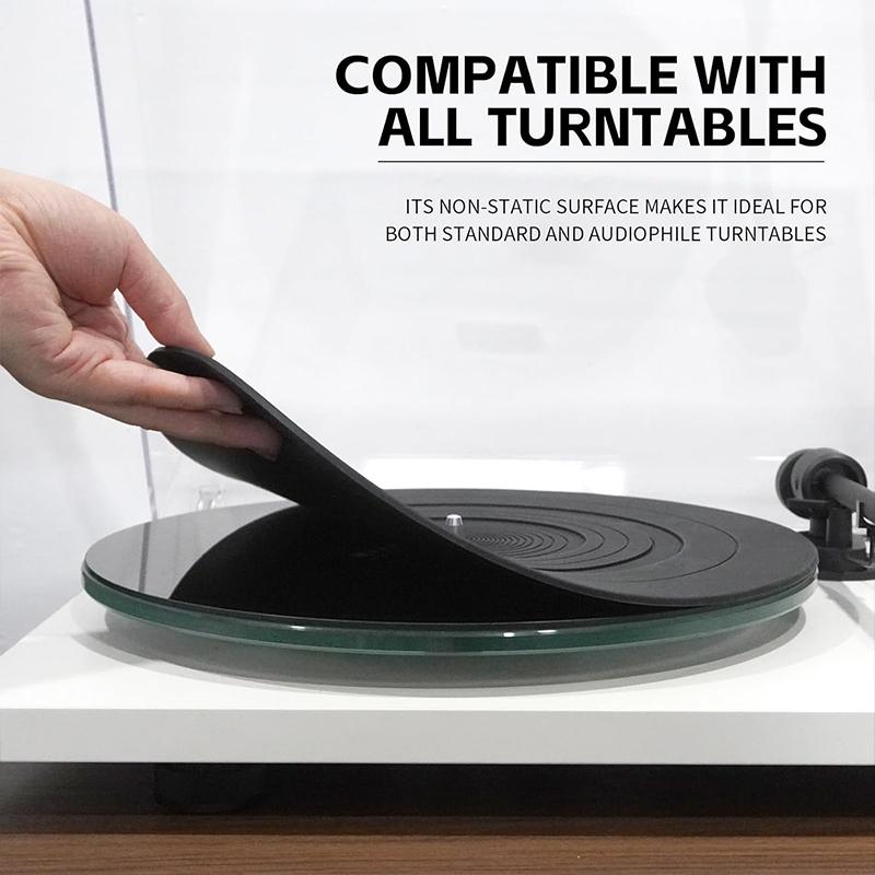 12in LP Turntable Record Players Platter Rubber Shock Pad Anti-Static Anti-slip Protection Mat for Vinyl Record Accessories