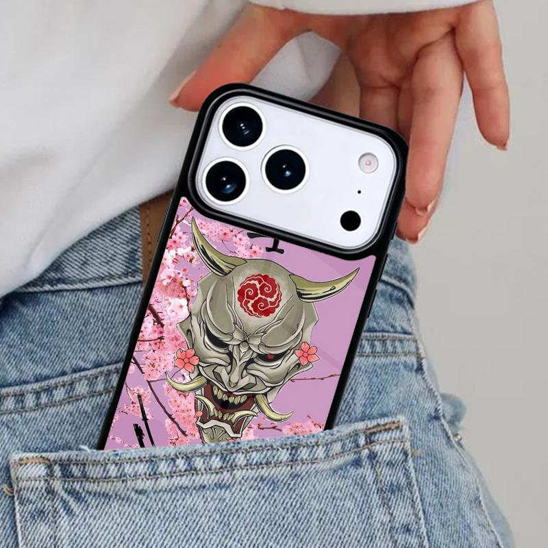 Japanese Oni Hannya Samurai Demon Mask Phone Case for iPhone 16e 15 14 13 12 17 Pro Max Plus Air 17pro Cover Coque
