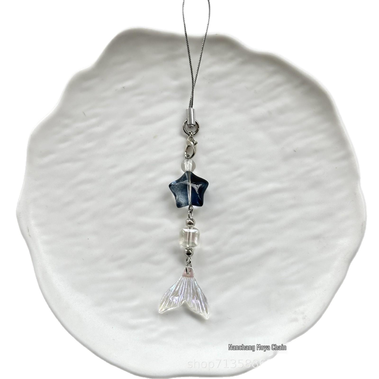 Iridescent Mermaid Starfish Phone Lanyard & Seashell Bag Charm Seashell Bag Accessory