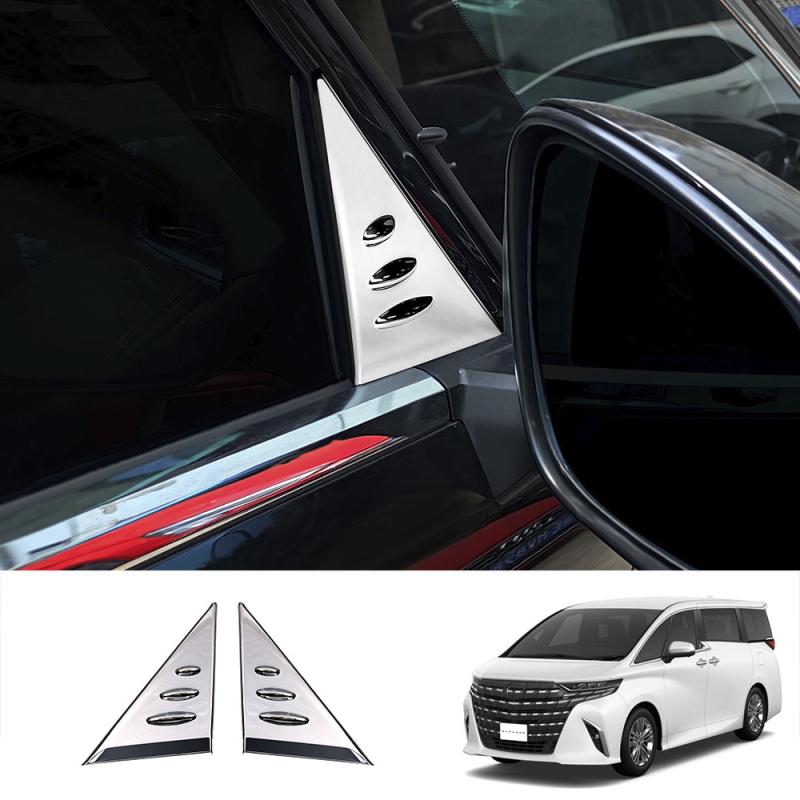 For Toyota Alphard Vellfire 40 Series  2024 ABS Carbon Car Exterior Accessories A D Pillar Trim Rear Window Quarter Cover