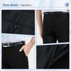 Langdeng Men's Summer Business Straight-Leg Suit Pants