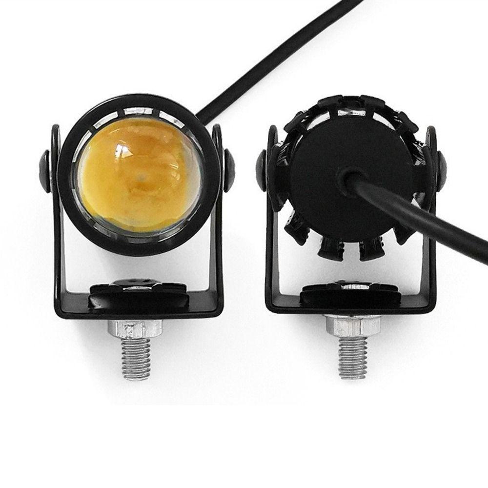 2Pcs Fisheye Lens Motorcycle Mini Driving Light LED Headlight Projector  Car Additional Lights