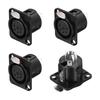 Uxcell 4-Piece Set XLR Female Jack Socket Microphone Adapter Panel Mount Connector for Mixer Power Amplifier Black
