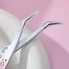 High Precision False Eyelash Tweezers Anti-static Eyelash Curler  Extensions Grafting