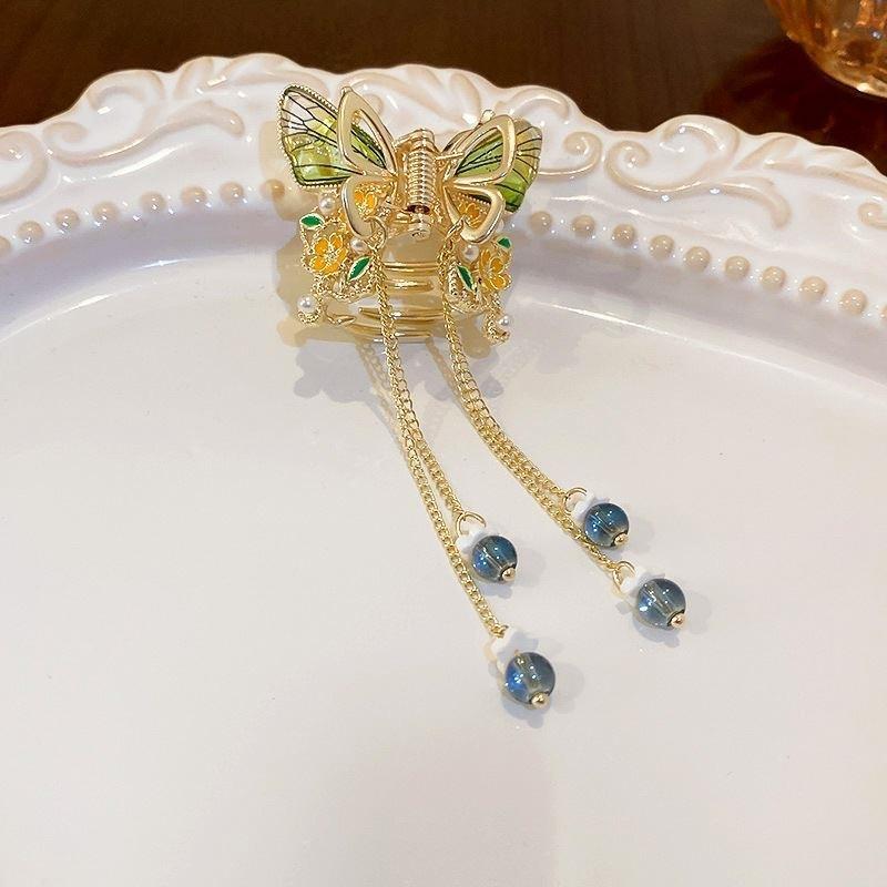 

Изысканная бахрома в форме бабочки со стразами, заколка для волос, женские элегантные заколки для волос «хвощ», модные аксессуары для волос, женские