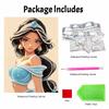 Disney Princess Jasmine Diamond Art Painting Kit Home Wall Decor Handmade Gift Craft Shiny Beads Elegance Wall Art For Living Room