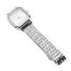 Women Quartz Watch Alloy Steel Strap Stylish Waterproof Ladies Square Wrist Watch for Daily Life