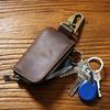 Genuine Leather Key Storage Bag Bluetooth Earphone Keychain  Automotive Smart Key Protective Case Housekeeper Zipper Keys Coin Purse