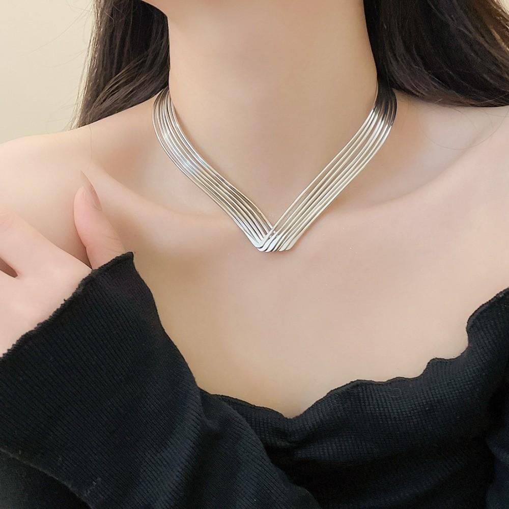 Metal Opening Irregular Metal Twisted Collar Exaggerated Women's Fashion Choker Wedding