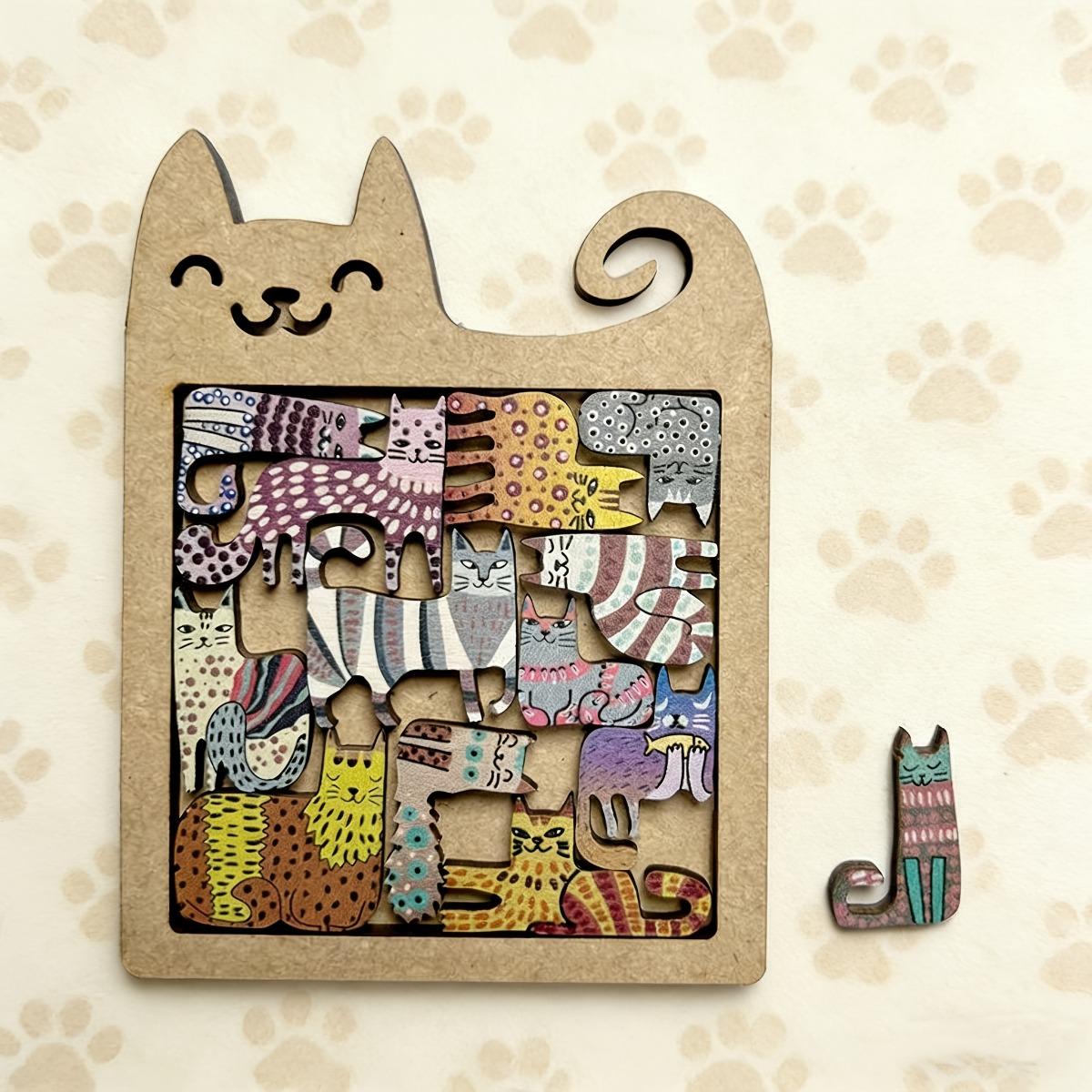 

Adult Brain-Teasing Wooden Cat Maze Puzzle, Odd-Shaped Storage Tray, Stress Relief & Fun Gadget разноцветный