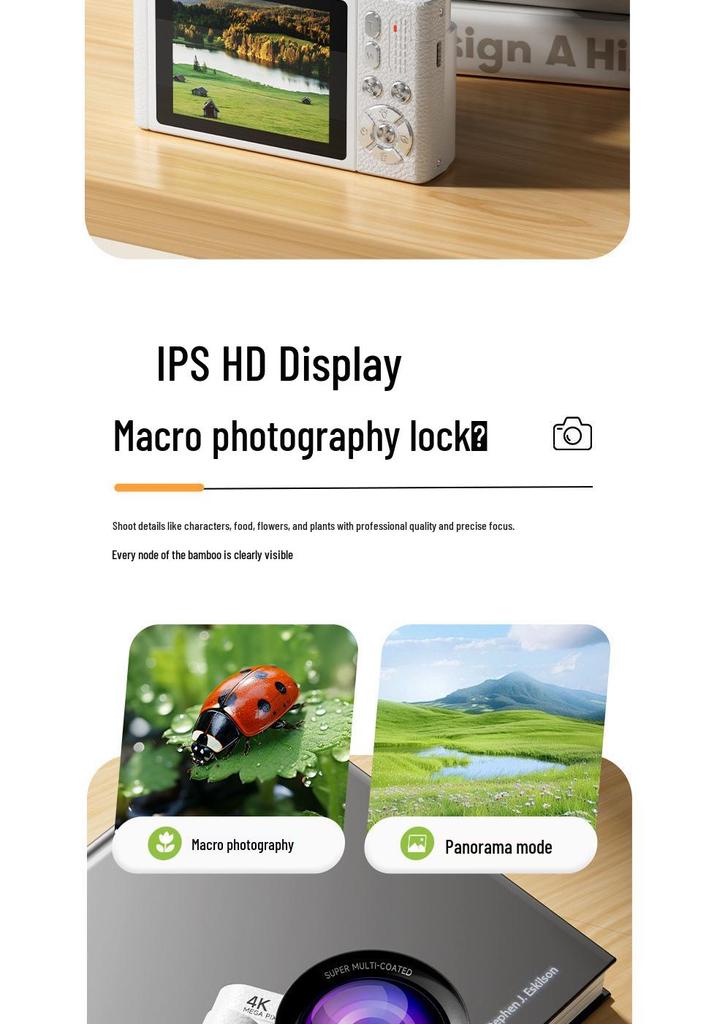 Retro Flip Screen HD Digital Mirrorless Camera for Student Selfies