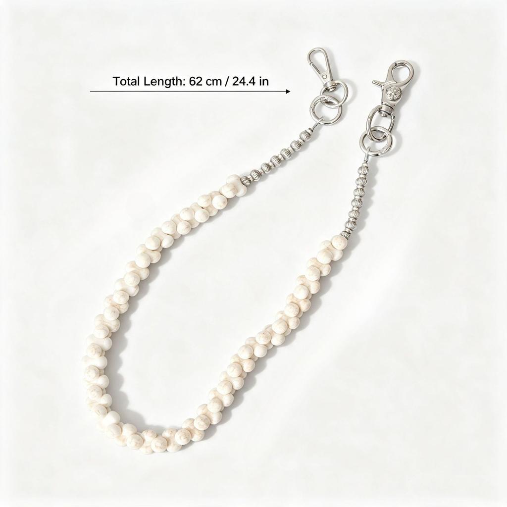 Einfache Runde Perlen Hosenkette Taillenkette Knochen Jeans Anhänger