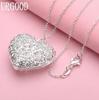 925 Sterling Silver Heart-Shaped Pendant Necklace Wedding Fashion Jewelry