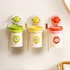 Suction Cup Toothbrush Holder Wall-Mounted No-Drill Cup Holder Magnetic Self-Adhesive Multi-Functional Bathroom Organizer for Toothbrushes Toothpaste