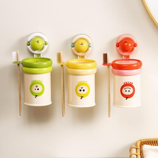 Suction Cup Toothbrush Holder Wall-Mounted No-Drill Cup Holder Magnetic Self-Adhesive Multi-Functional Bathroom Organizer for Toothbrushes Toothpaste