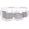 7 Piece Garden Sofa Set with Cushions Brown Poly Rattan