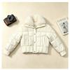 Womens Short Puffer Coat With Faux Fur Collar Loose Warm Winter Jacket In Khaki Black Beige Coffee