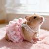 Beautiful Hamster Lace Skirt with Pearl Necklace Handmade Small Pet Vest Comfortable Hamster Clothes Four Seasons Wear