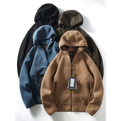 Double-Sided Polar Fleece Jacket Men's Autumn and Winter Thickening Cardigan Sweatshirt Export Men's Outdoor Hooded Fleece Sweater Liner