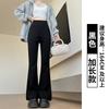 Black horseshoe pants women's pants spring and autumn new high-waisted and thin floor-mopping wide-leg pants suit small micro-flared pants