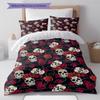 Vintage Skull Pattern Pattern Bedding Quilt Set Quilt Cover Pillowcase Home Decoration Gift (1 * Duvet Cover + 2 * Pillowcase, Without Core)