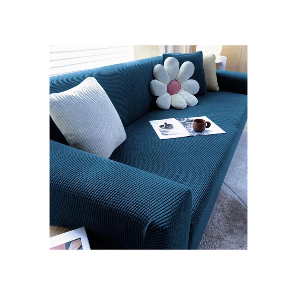 Lycra Stretch Elastic Flexible Washable Square Pattern Three-seater Sofa Cover Sofa Cover