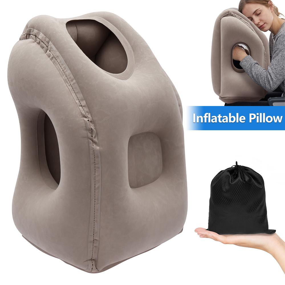 Inflatable Travel Pillows Portable Foldable Inflatable Sleeping Pillow with Storage Bag Airplane Neck Pillow Office Nap Pillows