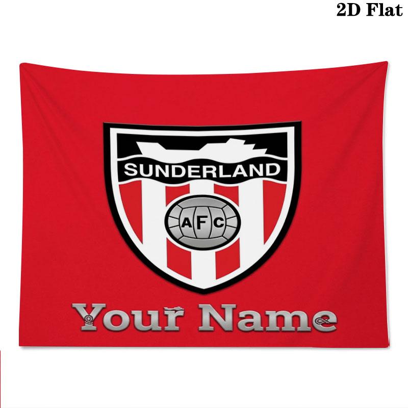 Sunderland A.F Custom Name Wall Tapestry Aesthetic Wall Hanging Printed Fabric Blanket Decorative Tapestries for Bedroom Living Room Home Decor