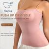 Flarixa Seamless Padded Push Up Camisole Top for Women with Bra Sleeveless Tank Top Body Shaping Elastic Vest Underwear