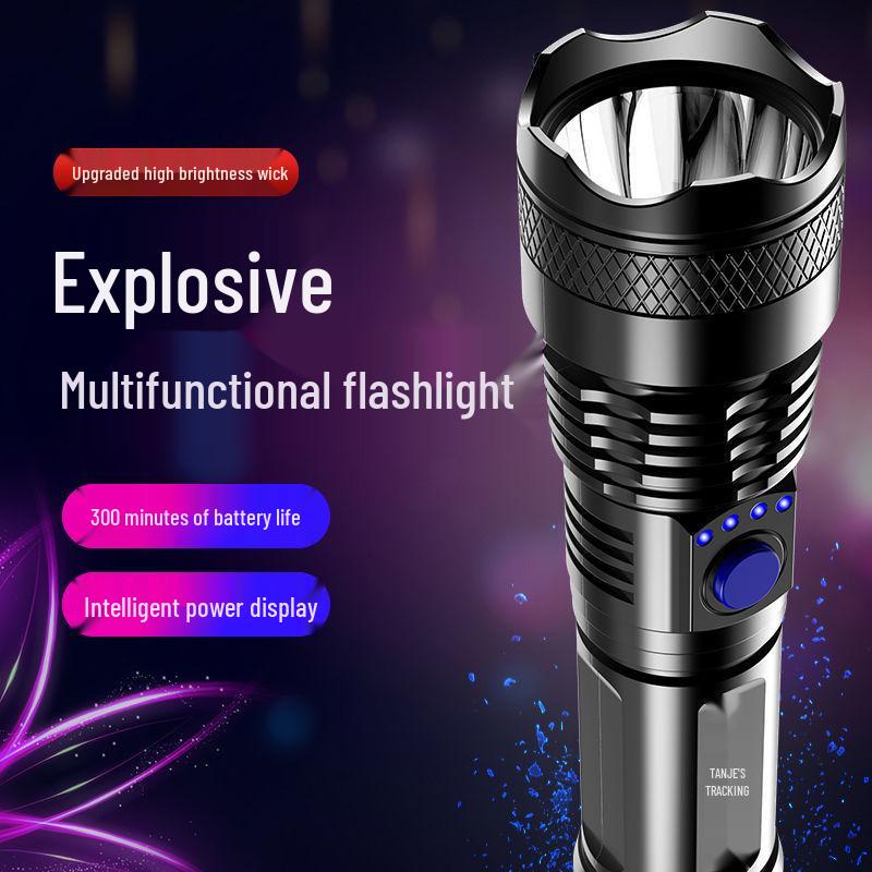 Rechargeable Super Bright LED Flashlight - Portable, Long-Range, Ideal for Night Walking and Outdoor Use