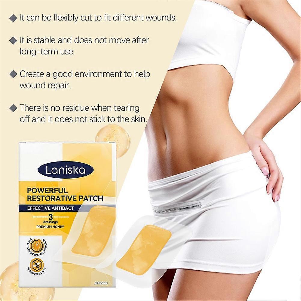 Antibacterial Honey Healing Patches for Cuts, Burns & Scrapes, Natural Wound Recovery with Tea Tree Oil, Soft Skin-Friendly Adhesive