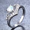 Original Heart Shaped V Shaped White Diamond Ring for Women