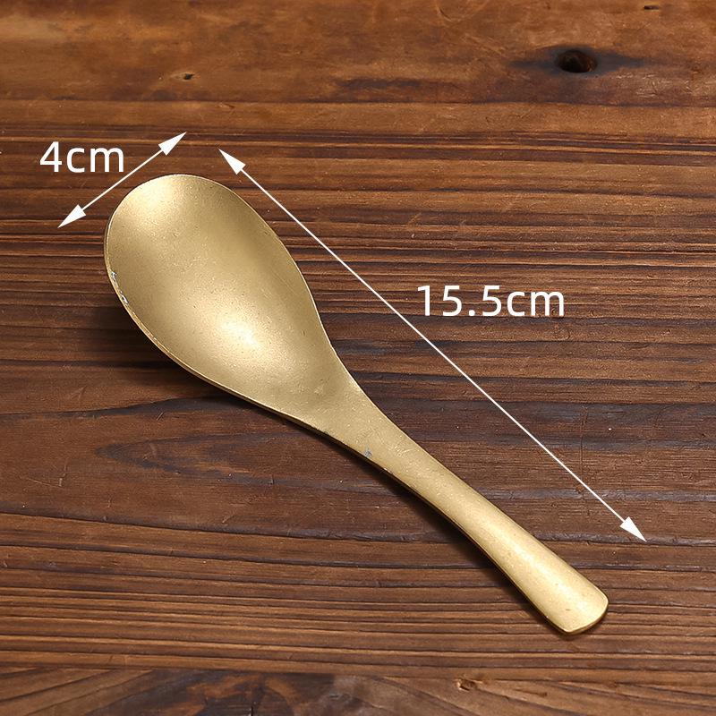Retro Gold Stainless Steel Tableware Set: Rectangular Plate, Seasoning Dish, Bowl, Water Cup, Chopsticks, Spoon.
