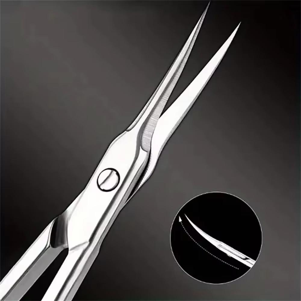 Ergonomiczne nożyczki do skórek - Profesjonalne ze stali nierdzewnej, Hipoalergiczny trymer do zdobienia paznokci, Wzór oburęczny