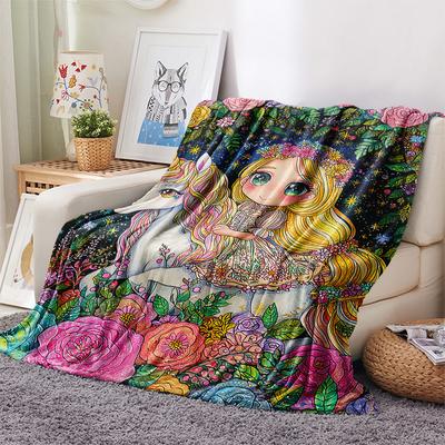 Genie Print Flannel Blanket, High Quality Comfortable for All Seasons, Home Decor, Warmth and Comfort, Perfect for Christmas Gifts