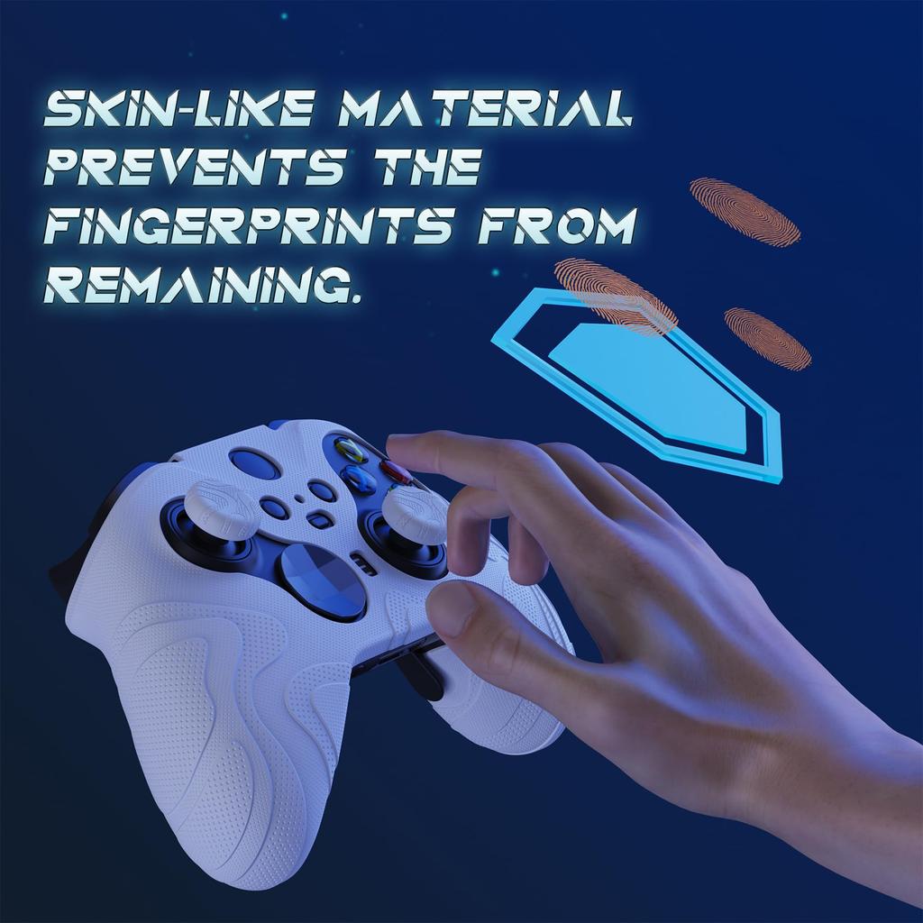 PlayVital Mountain Range Edition Silicone Cover for Xbox Elite Wireless Controller Series 2 Elite Series 2 Core with Thumb Grips White & Non-Slip -