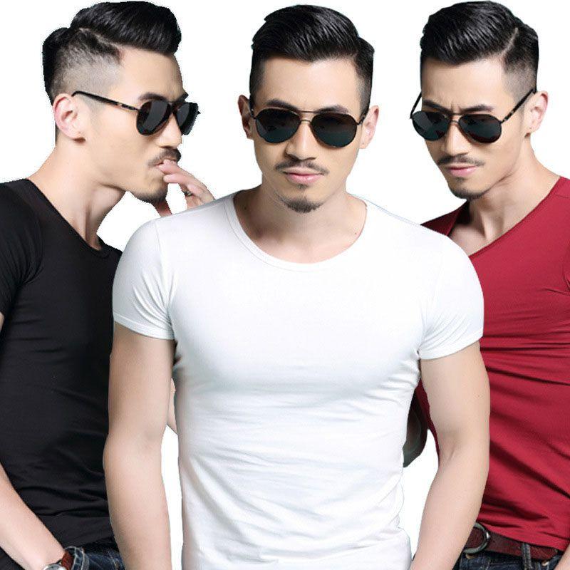 Men's Summer Casual Fashion Solid Color O-neck T-shirt With Short Sleeves