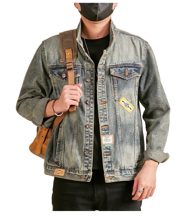 Xintang Men's Wear | Retro Denim Jacket - Trendy Loose Fit, Casual Hong Kong Style for Spring and Autumn