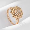 New  Rose Gold Flower Big Ring Fashion Creative Wedding Jewelry Natural Zircon Women Ring Unusual Vintage Jewelry