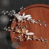 Hair Accessories Headdress for Bridal Bride Headwear Alloy Flower Hair Pins Crystal Hair Clip