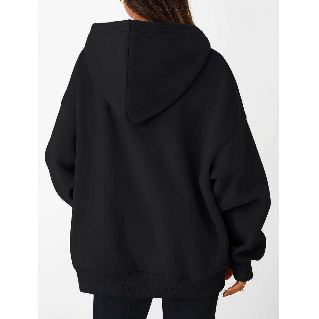 Women's Fashion Casual Solid Color Pocket Long Sleeve Hoodie