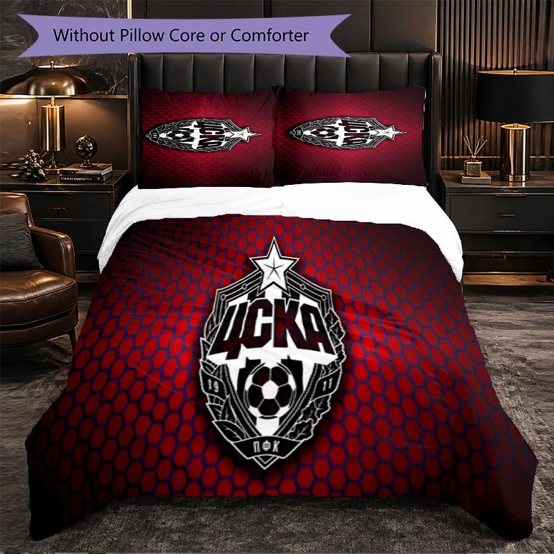 CSKA Moscow 3 Piece Bedding Set Soft Duvet Cover Set with Pillowcases Printed Bedroom Decor Set for Home