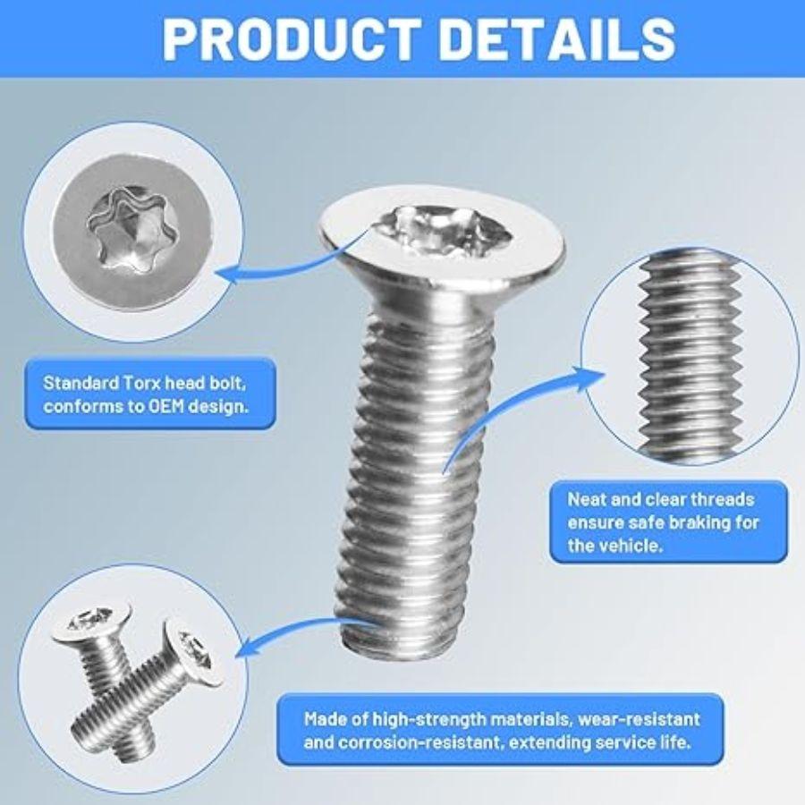 10Pcs Brake Disc Rotor Torx Screws - Compatible with Various Vehicles - Repl